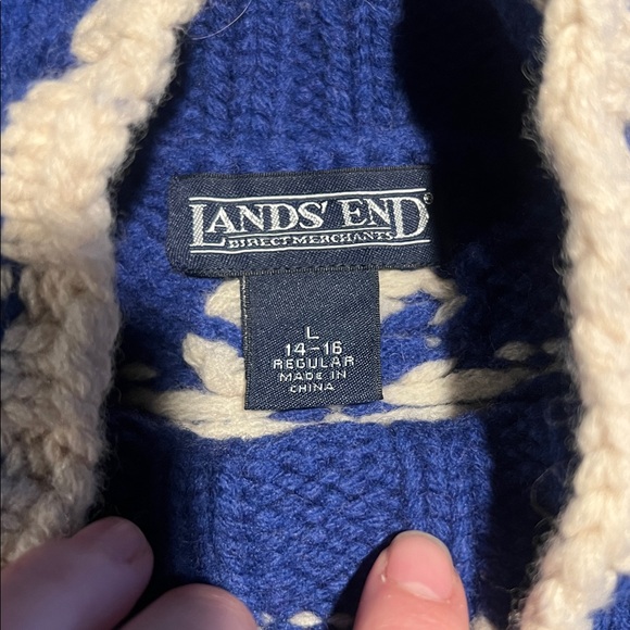 Lands End vintage lambswool sweater. Woman’s size L 14-16. - Picture 3 of 8